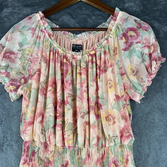 Kate & Lily Womens 12P Dress Cottage Core Floral Feminine Fairycore Smocked - Picture 8 of 9